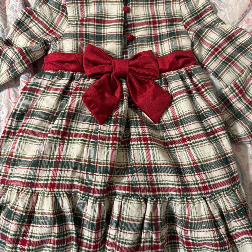 Tommy Bahama Plaid Dress with Red Bow 3T